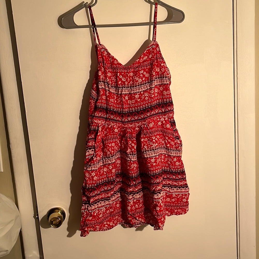 Red flower dress